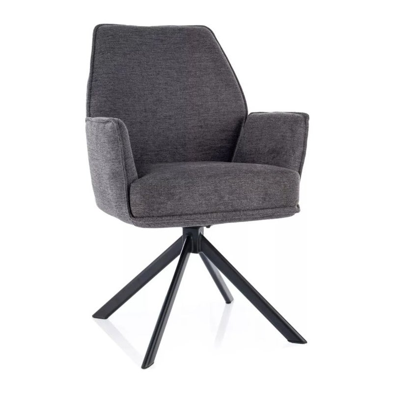 Krzesło tapicerowane HUGO BREGO ciemnoszare obracane