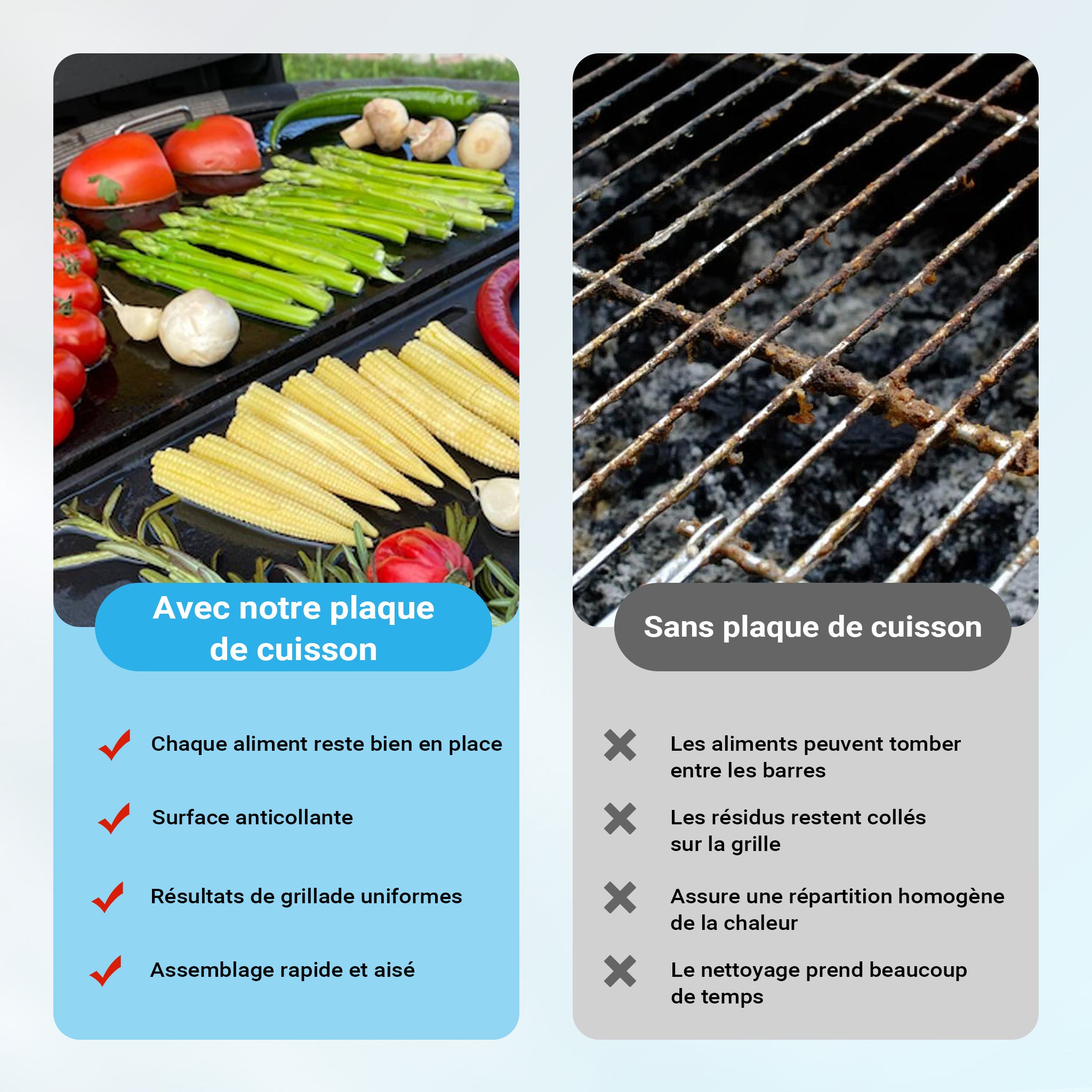 Plaque de gril BBQ semi-circulaire – 55 x 26,5 x 1,5 cm – en Fonte – Barbecue Charbon de bois ou à gaz – Grillade Cuisson – Terrasse Jardin… Wiltec... - 7