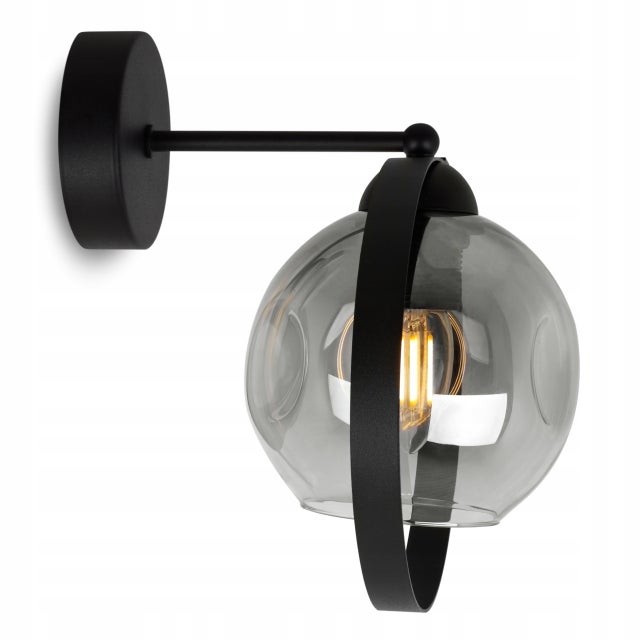 Lampa kinkiet ścienny Ring Rio modern 1xE27 klosz pierścień grafitowy Light Home LH