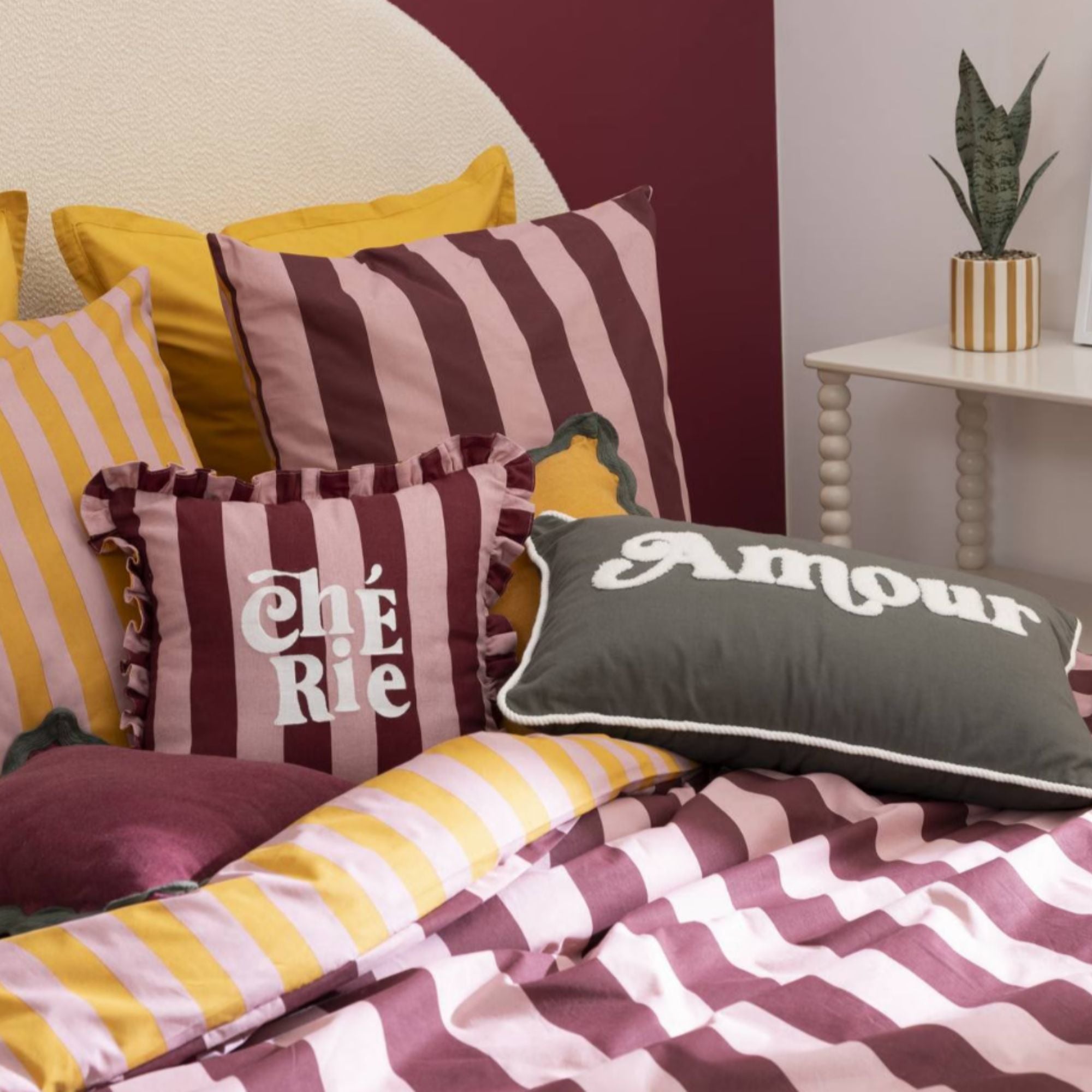 Coussin Cherry rouge carmin 46x46cm - Atmosphera créateur d'intérieur - 8