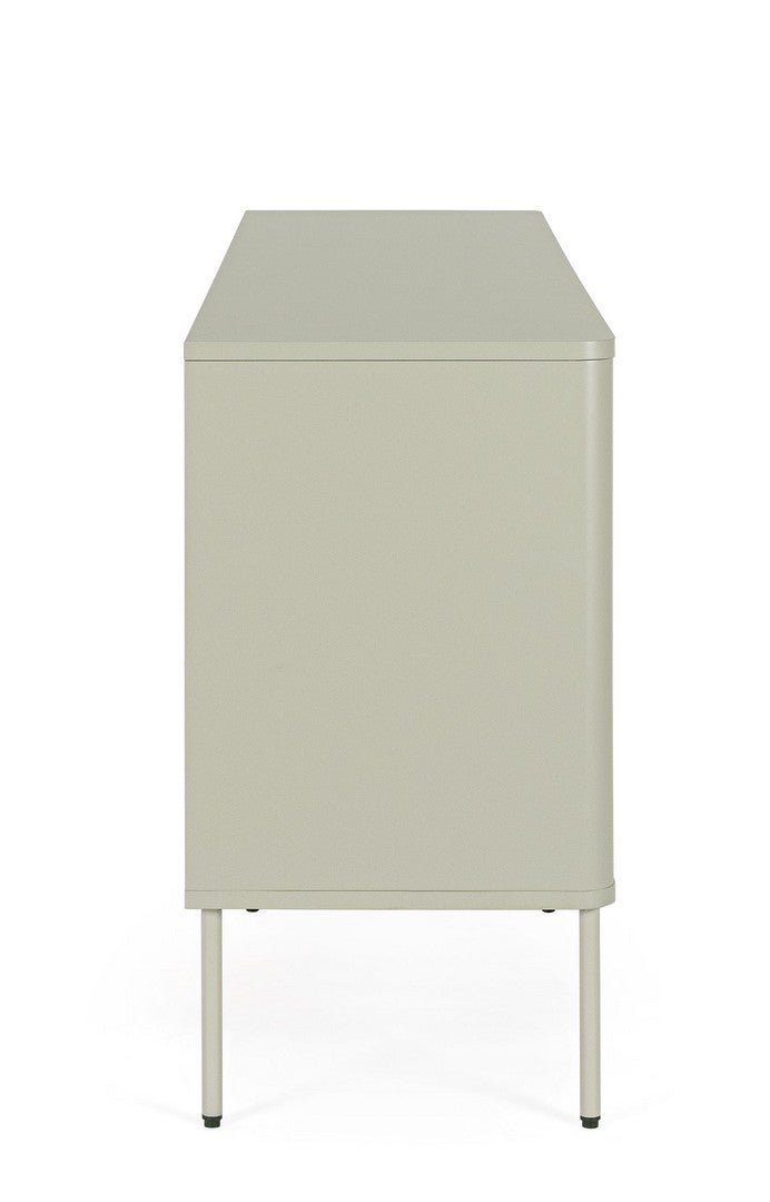 Buffet en acier, 4 portes, revêtement en papier, 170 × 40 × 75 cm, gris ...