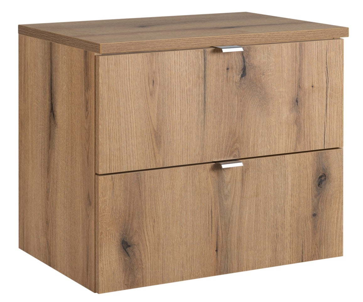Szafka łazienkowa NOVA OAK 80 cm dąb z blatem 2 szuflady