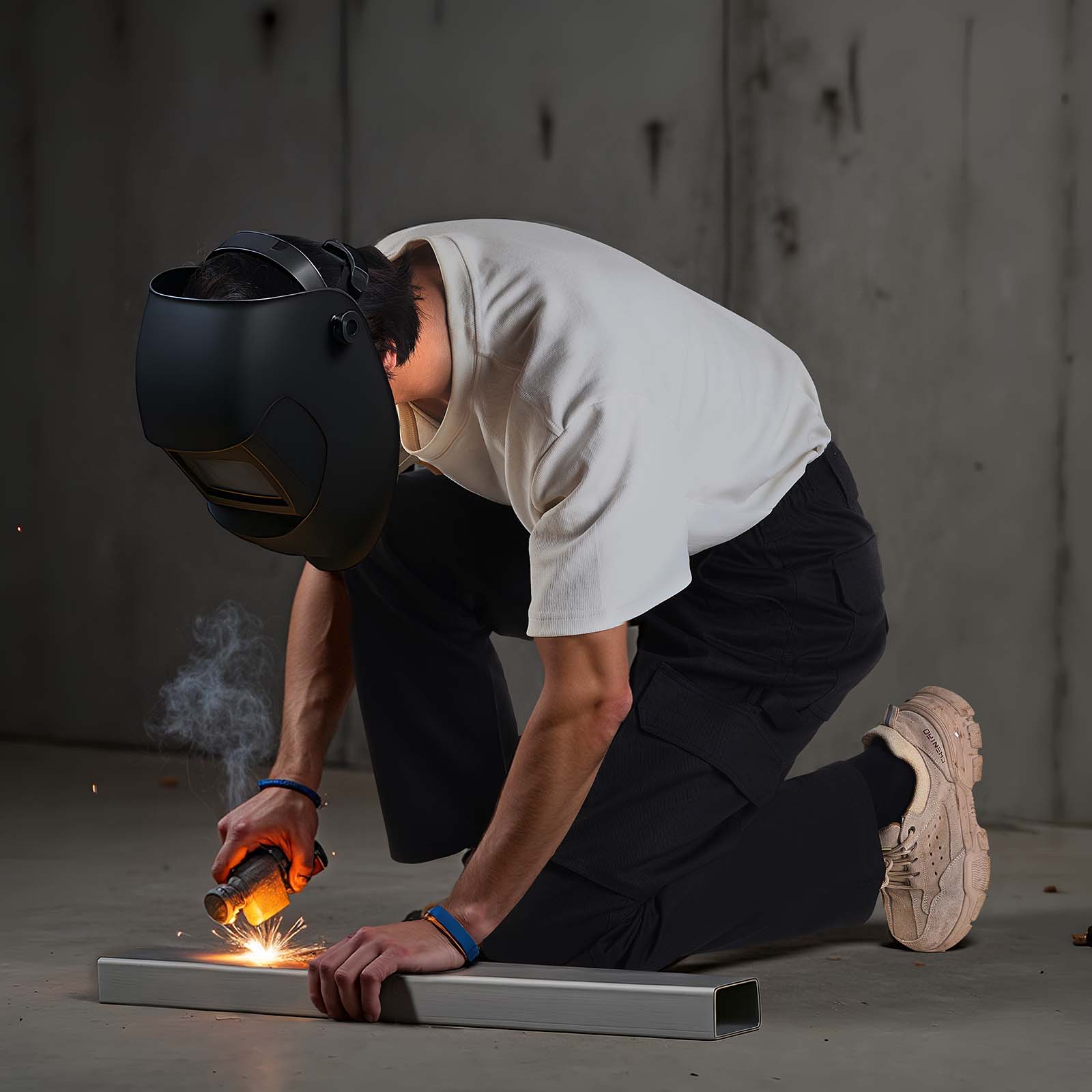 Pantalon Ignifuge Homme XXL,VEVOR Cargo Coton Résistant Flammes/Déchirures,Multi-poches,Taille Élastique,Pour Soudage/Soudeurs/Sorties,Noir - 8