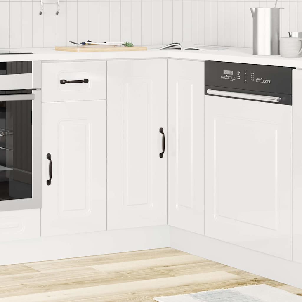 Meuble Haut De Cuisine - Armoire d'angle de cuisine blanc brillant 6625fr - 2