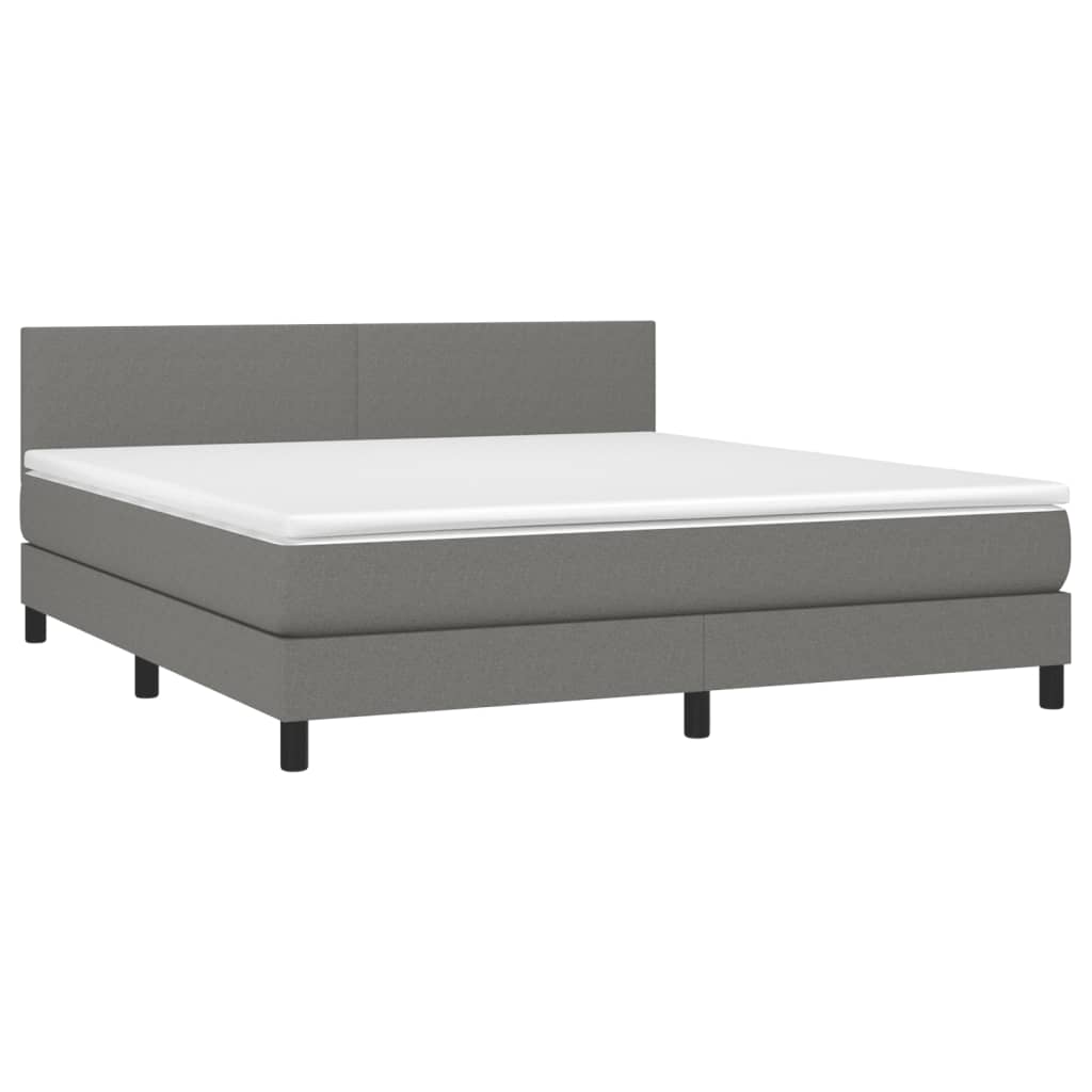 Maison Exclusive - Sommier à lattes de lit et matelas et LED Gris foncé 180x200 cm - 3