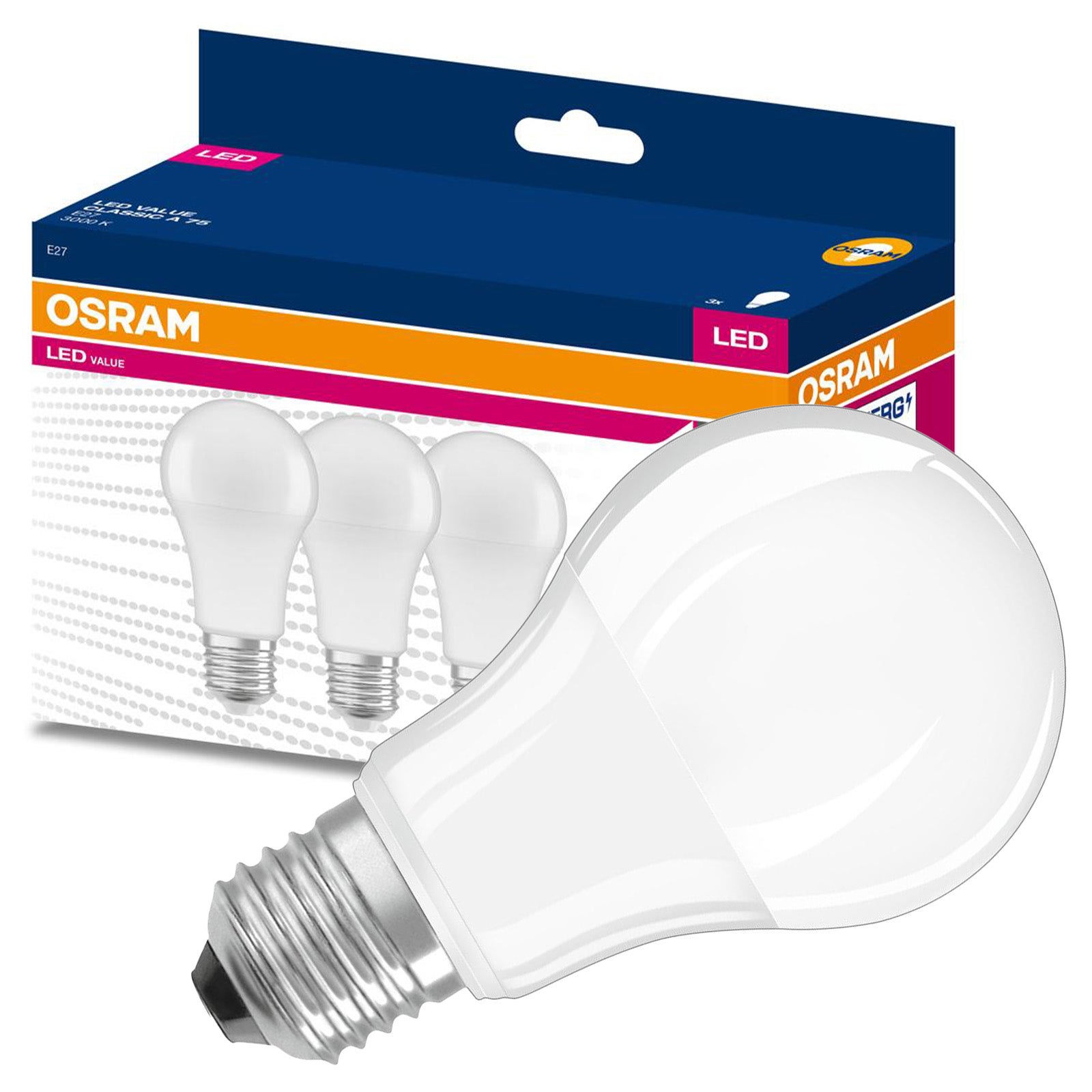 3x Żarówka LED Osram A60 E27 10W 1055lm 3000K Ciepła 200st