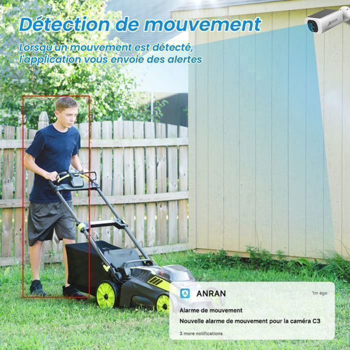 Caméra de Surveillance Extérieur sans Fil Solaire 5MP 3K HD Camera Batteries Rechargeable avec panneau solaire intégrée-ANRAN C3 Max - 5