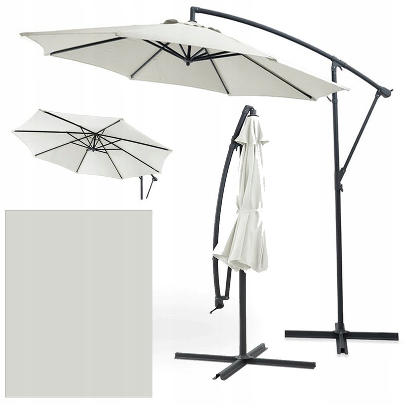 Parasol Ogrodowy Focus Garden Składany Boczny Santorini z Wysięgnikiem Beżowy 3m 1 Szt