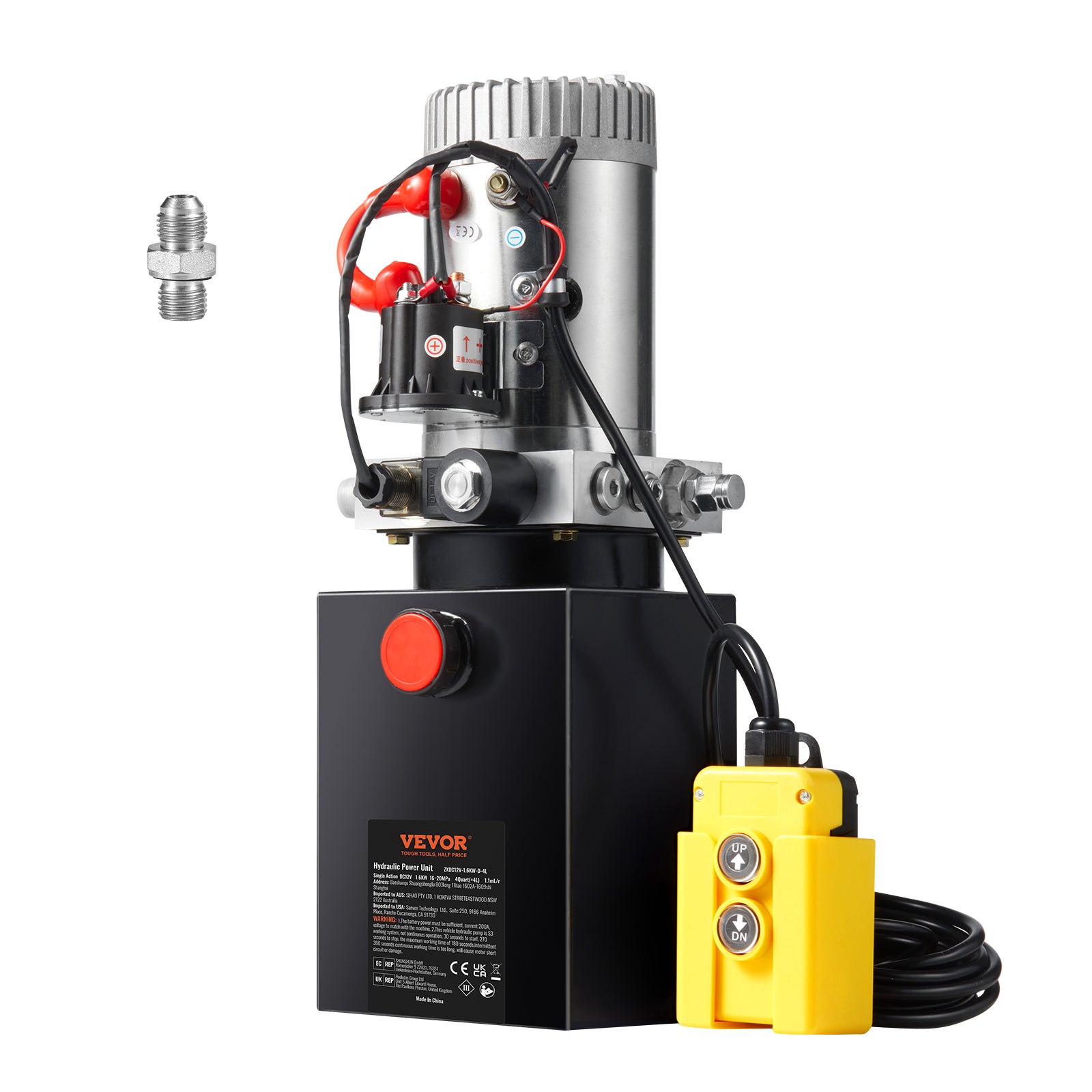 Pompa hydrauliczna Jednostka hydrauliczna 12 V Jednostka hydrauliczna 1600 W Pompa hydrauliczna jednostronnego działania Agregat hydrauliczny Zb VEVOR