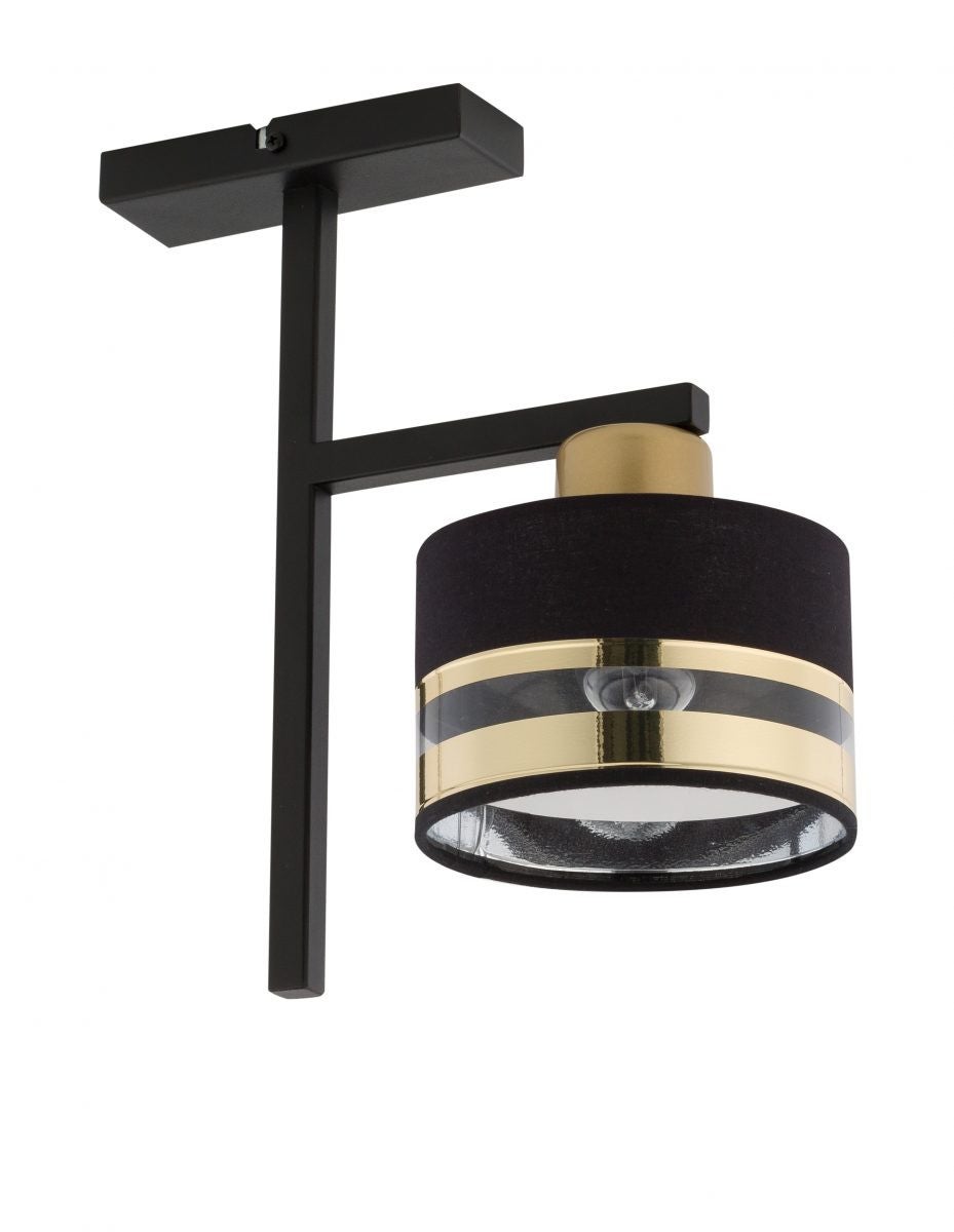 Lampa sufitowa wisząca Pro czarno-złota 1xE27x15W dekoracyjna wym: 32 x 28 x 15 cm metal SIGMA