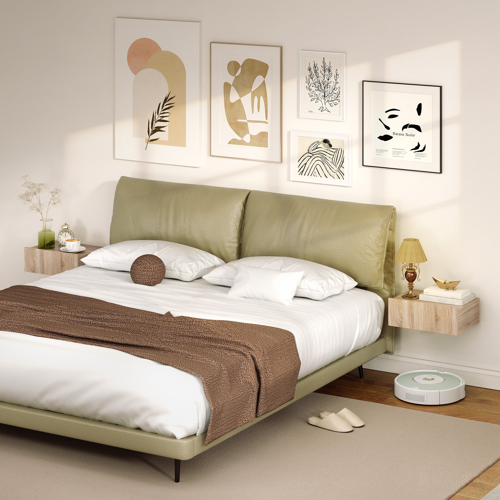 Table de chevet murale panneau de particules HOMCOM - 7