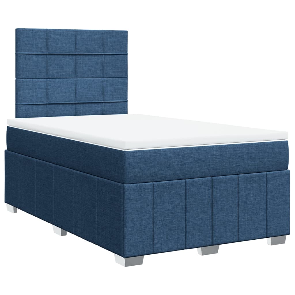 Maison Exclusive - Sommier à lattes de lit avec matelas Bleu 120x200 cm Tissu - 3