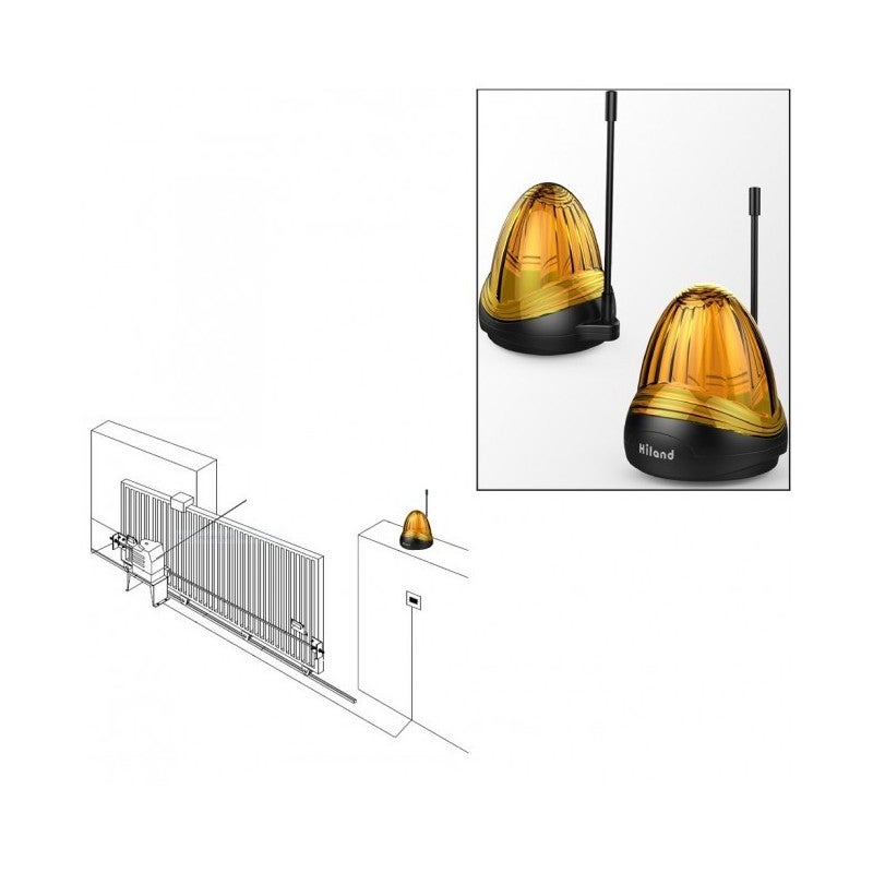 LAMPEGGIANTE PER AUTOMAZIONE CANCELLI 24V CON CAVO ANTENNA 4 METRI Bft D113719