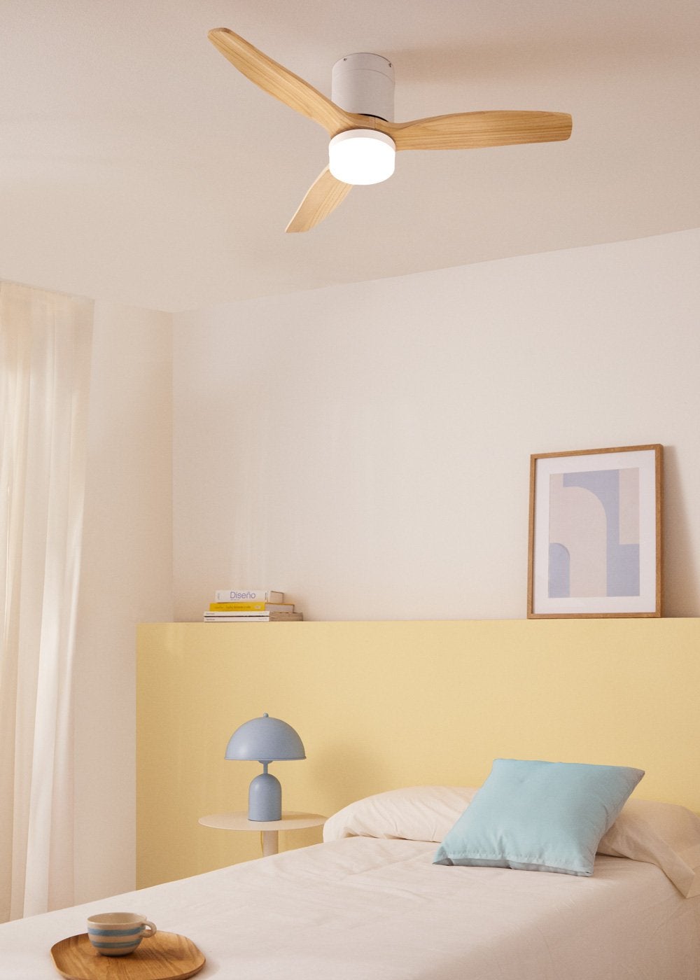 WIND CALM S - Ventilador de teto silencioso de 40 W com pás técnicas em ABS de vários tamanhos - Com luz - sem wifi - 2