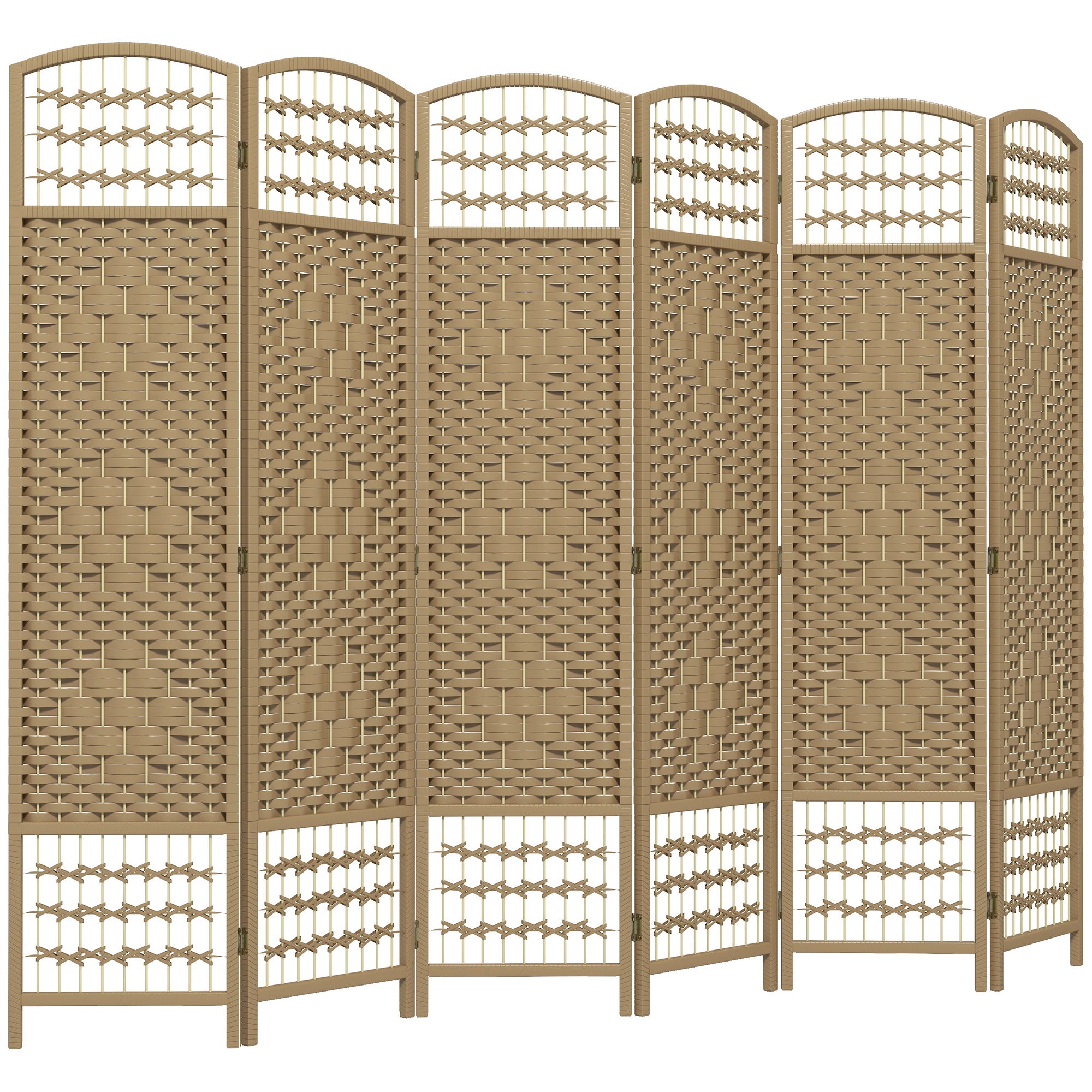 Mampara divisoria de habitaciones，separador de ambientes plegable de 6 paneles con cuerda de papel, 160x170cm, decoración natural para dormitorio.