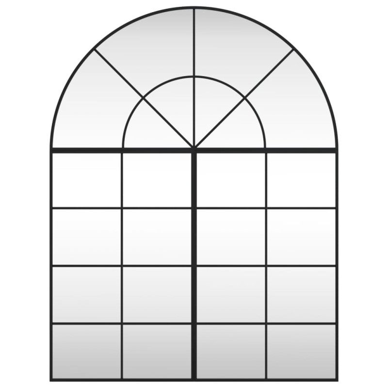 Miroir mural noir 100x130 cm arche fer - 3