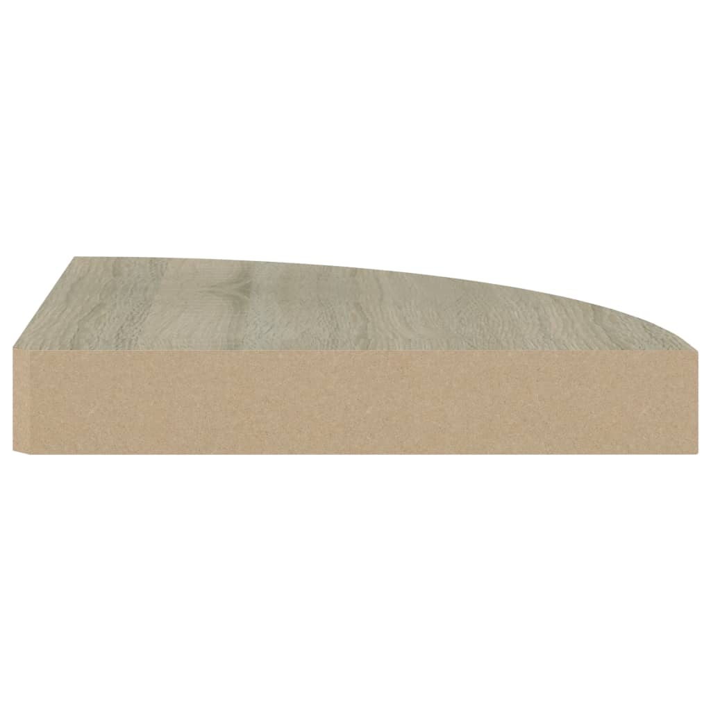 Étagère d'angle flottante Chêne 25x25x3,8 cm MDF - 5