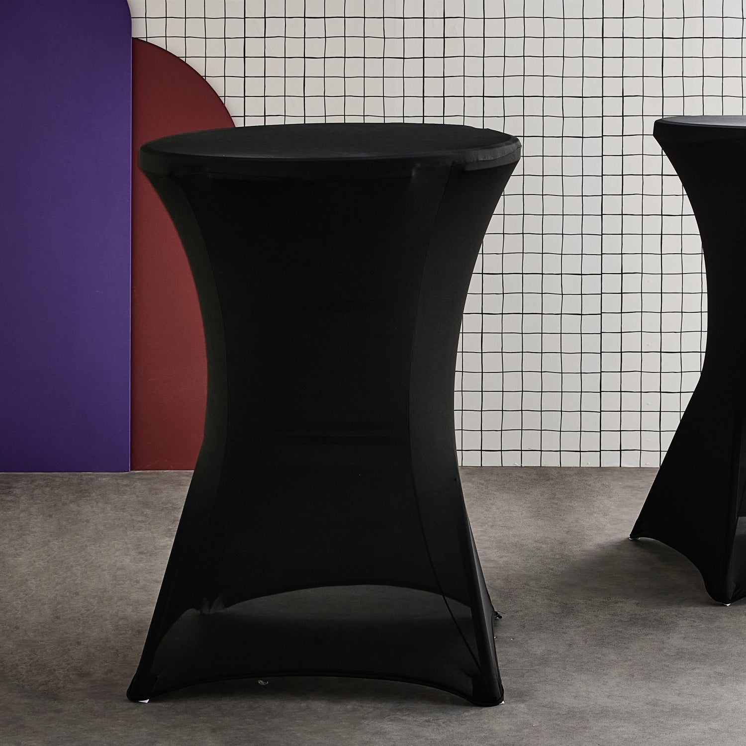 Lot de 2 housses – GALA – Housses pour mange-debout Ø80cm. polyester. noir - 5