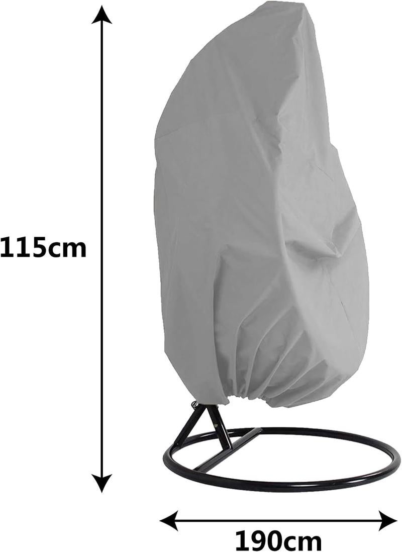 Housse fauteuil suspendu Oxford 210D imperméable, coupe-vent, 190x115 cm, gris - 3