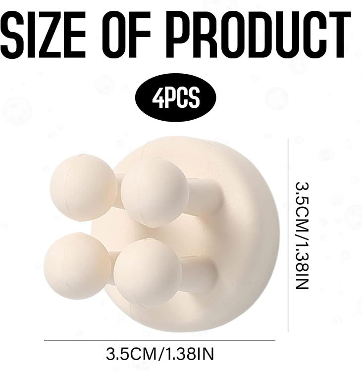 Supports de Brosse à Dents en Silicone - 4 PCS Porte-brosses à Dents - Porte Brosse à Dents Mural Multifonction - Porte-Rasoi Auto-adhésif Crochet - 4