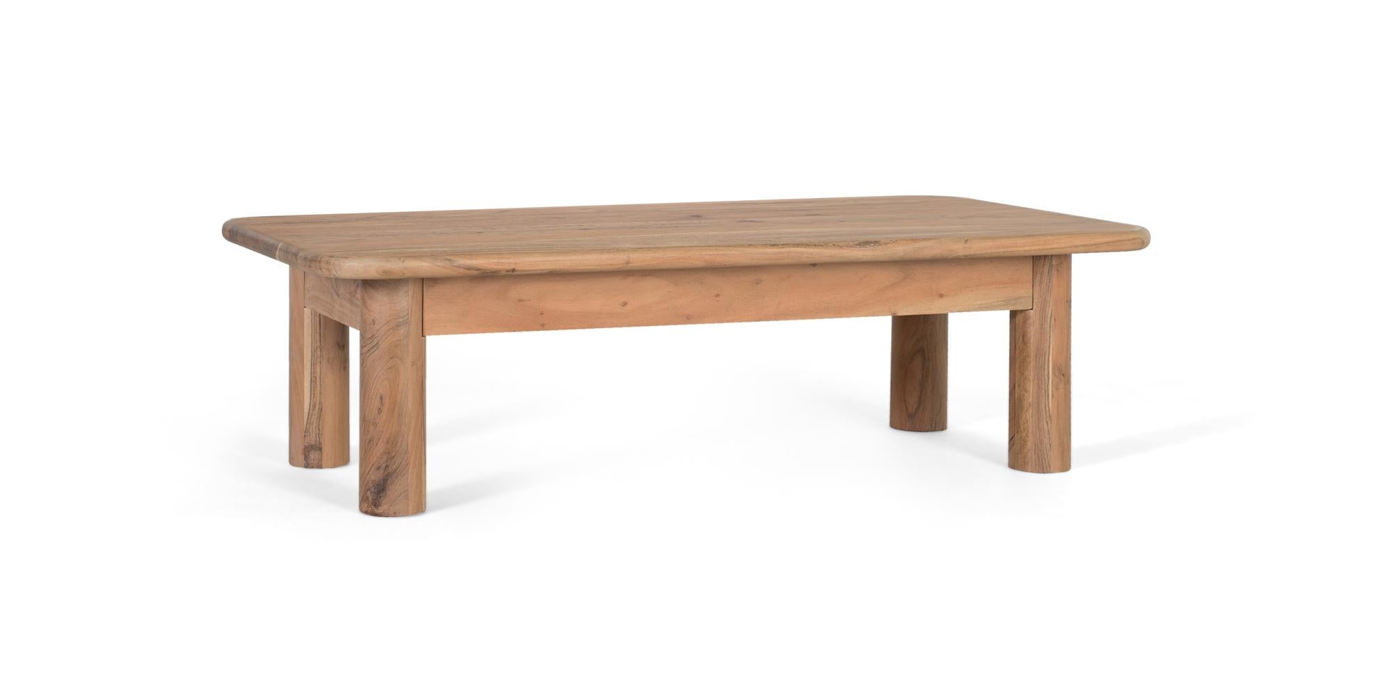 Stół z podstawą prostokątną z litego drewna akacjowego