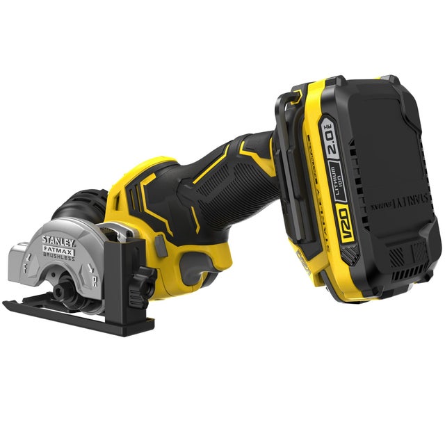STANLEY FATMAX V20 Meuleuse 76 mm Brushless 18V + 2 Batteries 2Ah SFMCM300D2-QW