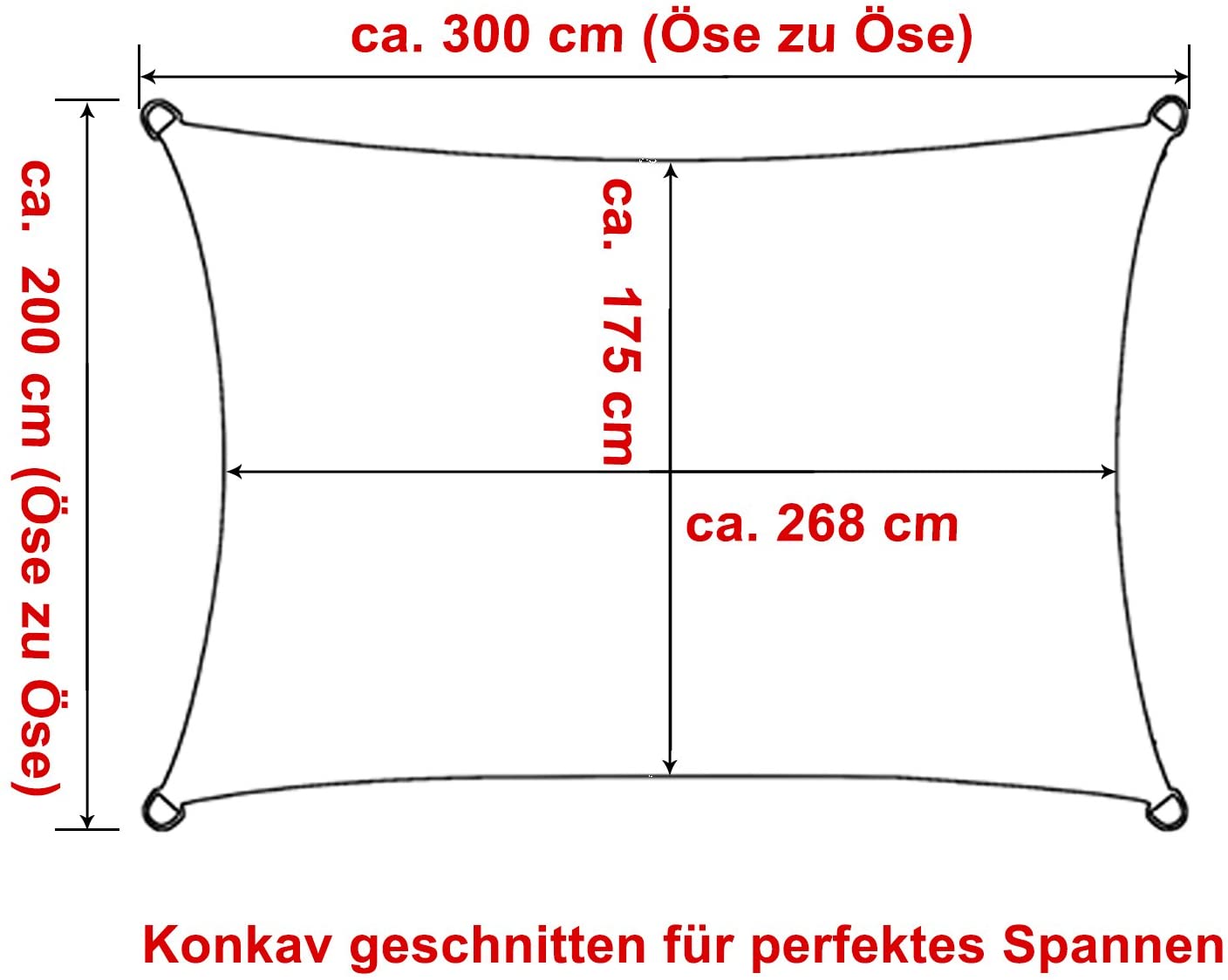 Voile d’ombrage rectangulaire 2x3m, en HDPE, protection contre le soleil avec protection UV pour jardin, terrasse ou camping,Sable, WOLTU - 3