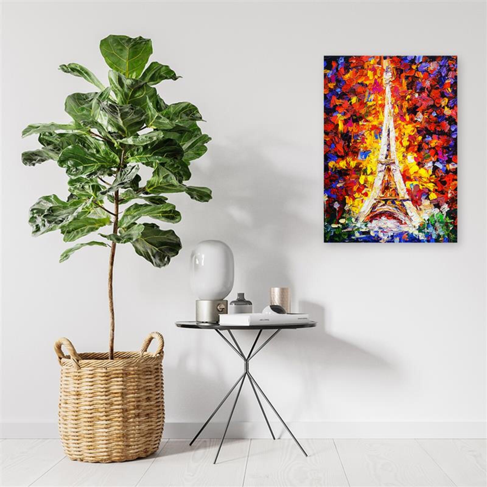 Tableau bois tour eiffel abstraction - 20 x 30 cm - 3