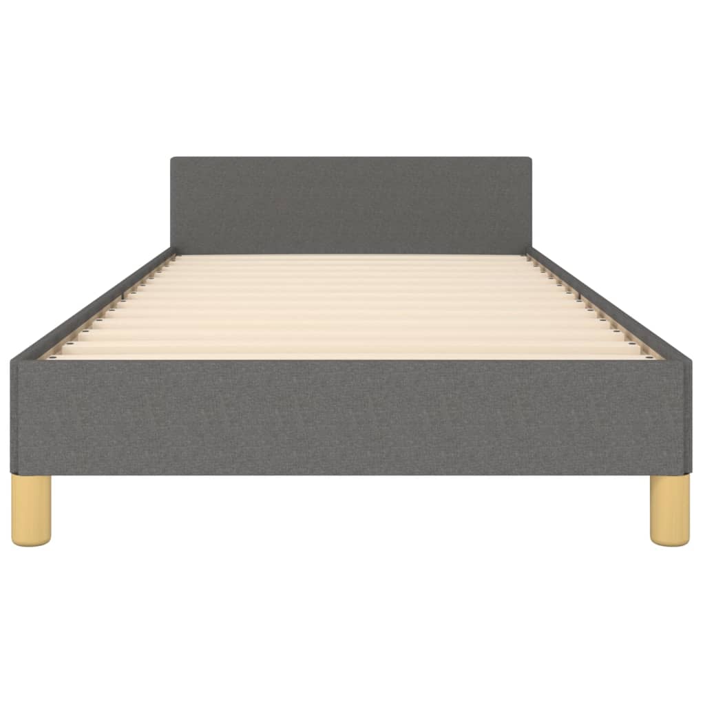 Cadre de lit sans matelas gris foncé 100 x 200 cm tissu - 6