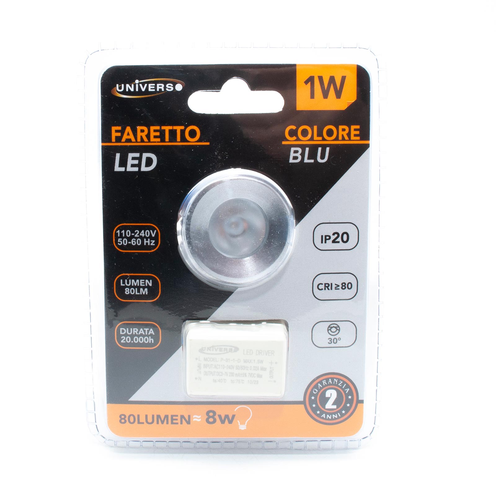 Mini spot LED encastré pour escalier 1W 220V IP20 trou 25 30mm COULEUR ARGENT BLEU LUMIÈRE - 5