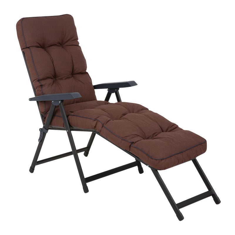 Leżak ogrodowy z podnóżkiem Lena Lounger Black Edition brązowy Patio