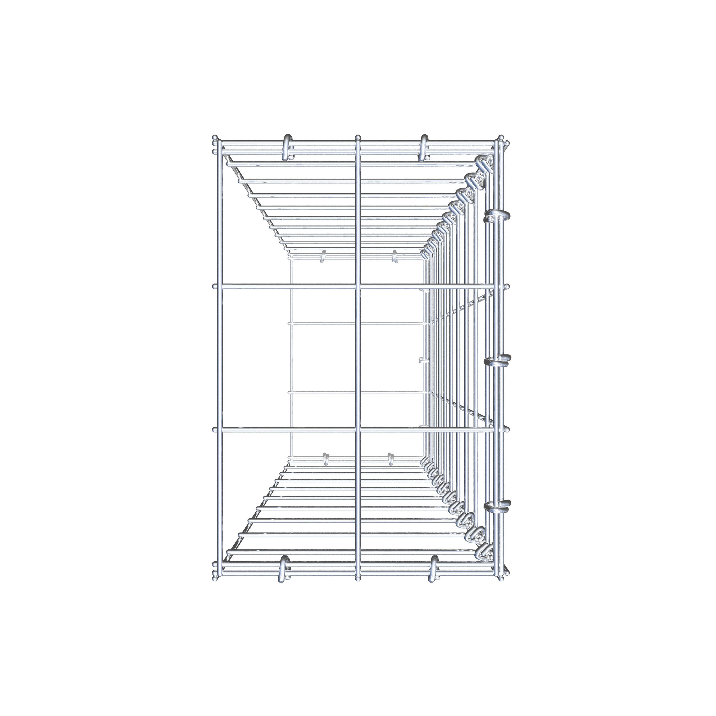 Gavión para alargar en acero galvanizado 100x20x30cm (LxAxP), malla 10 x 10cm, Anillo en C, sin rejilla frontal - 5