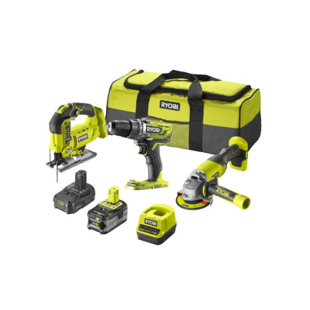 Pack RYOBI 3 outils 18V One+ - 2 batteries 4,0Ah - 2.0Ah - 1 chargeur - RCK183A-242SL