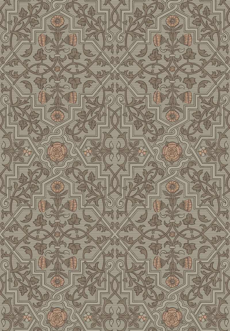 Papel pintado flores vintage marrón - 53 cm x 10.05 m - borastapeter