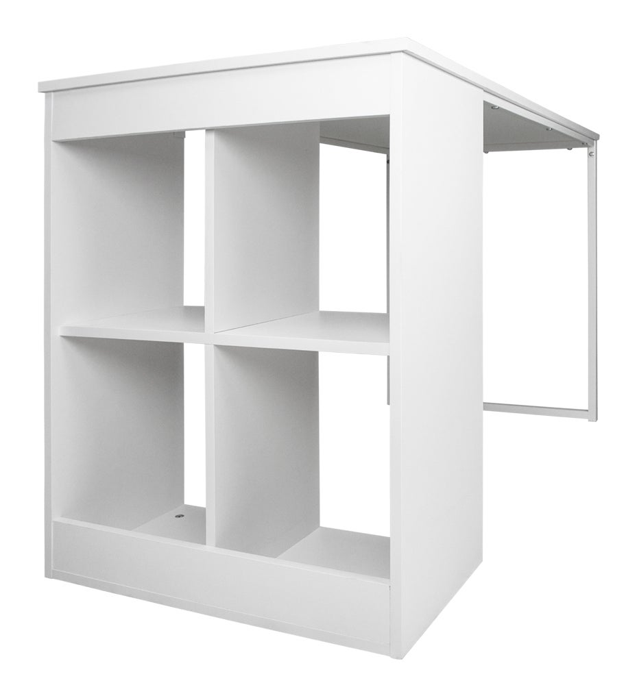 Scrivania per ufficio, scrivania con libreria colore bianco mod. Clio - 5