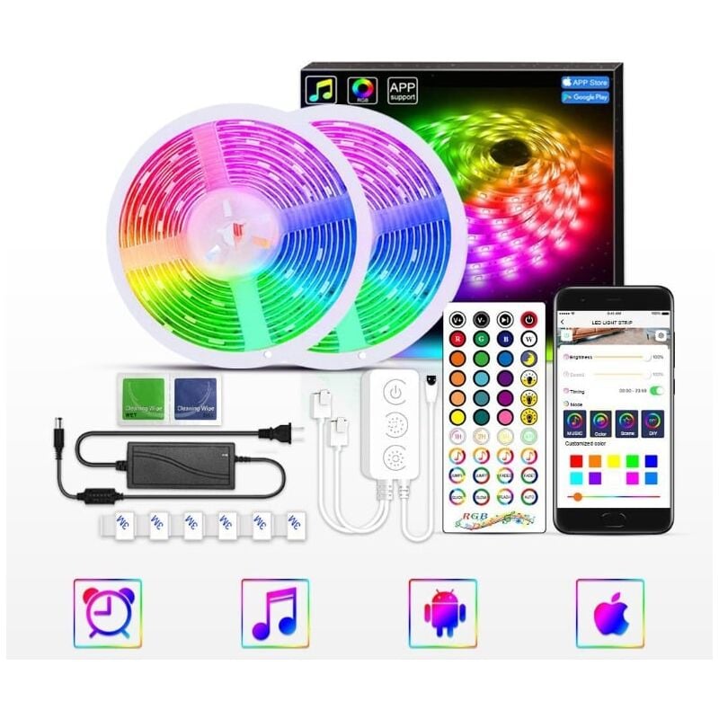 Ruban lumineux LED Intelligent Bluetooth 20M 360RVB 5050 SMD - Avec ...