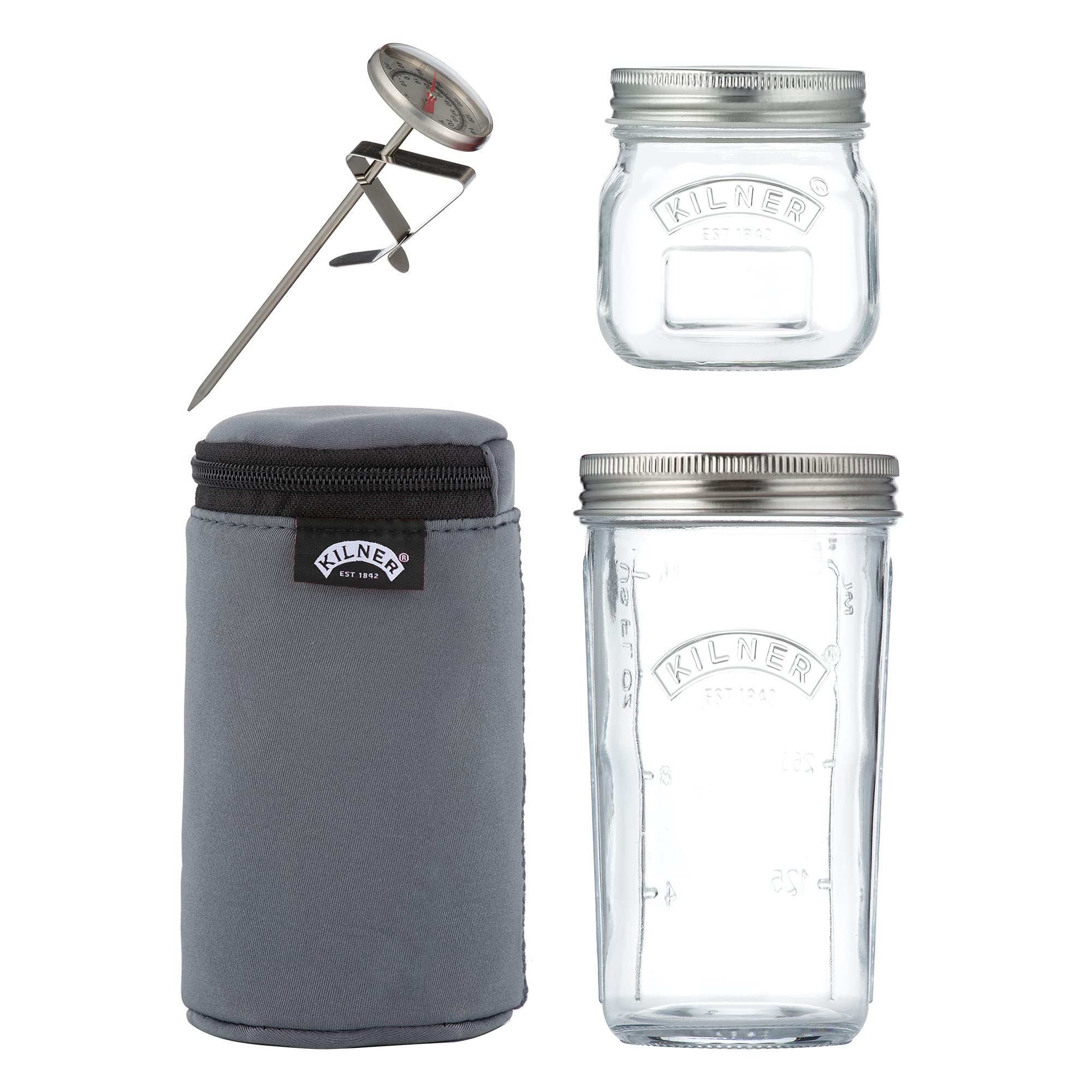 Kilner Bottiglia In Vetro Per Succhi E Salse Da 1 Litro - Con Coperchio E Etichetta, Adatta Per Frigo, Priva Di BPA - 2