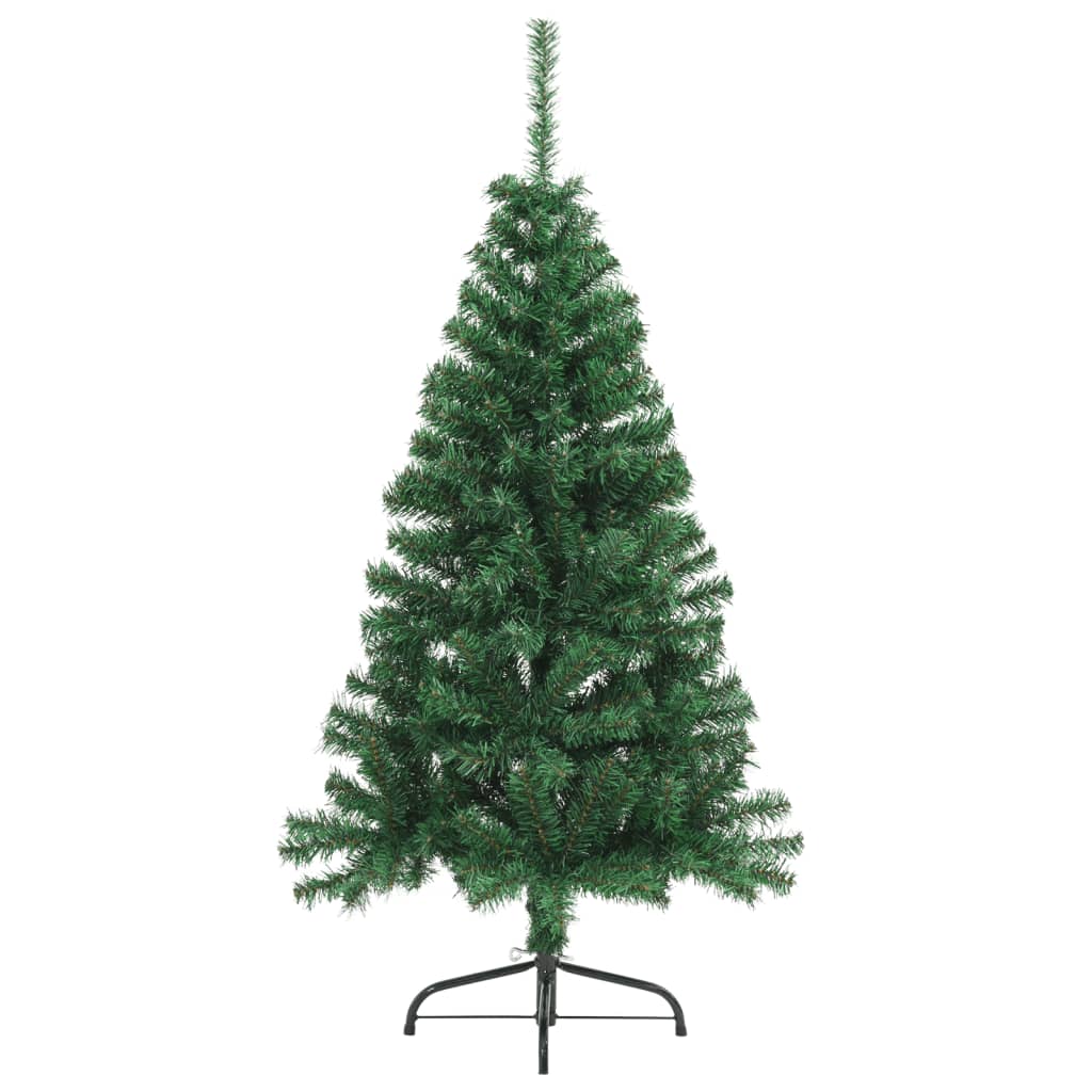 Choinka sztuczna połówka ze stojakiem zielona 120 cm PVC - COMFORTXL