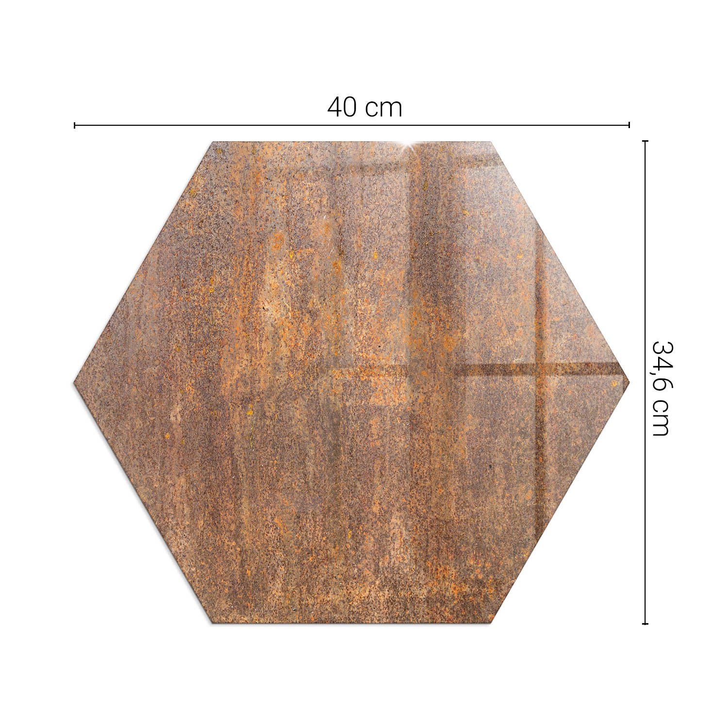 Ochronna szklana podkładka pod kominek - 40 cm - Tekstura rdzy na metalu - TULUP - 2