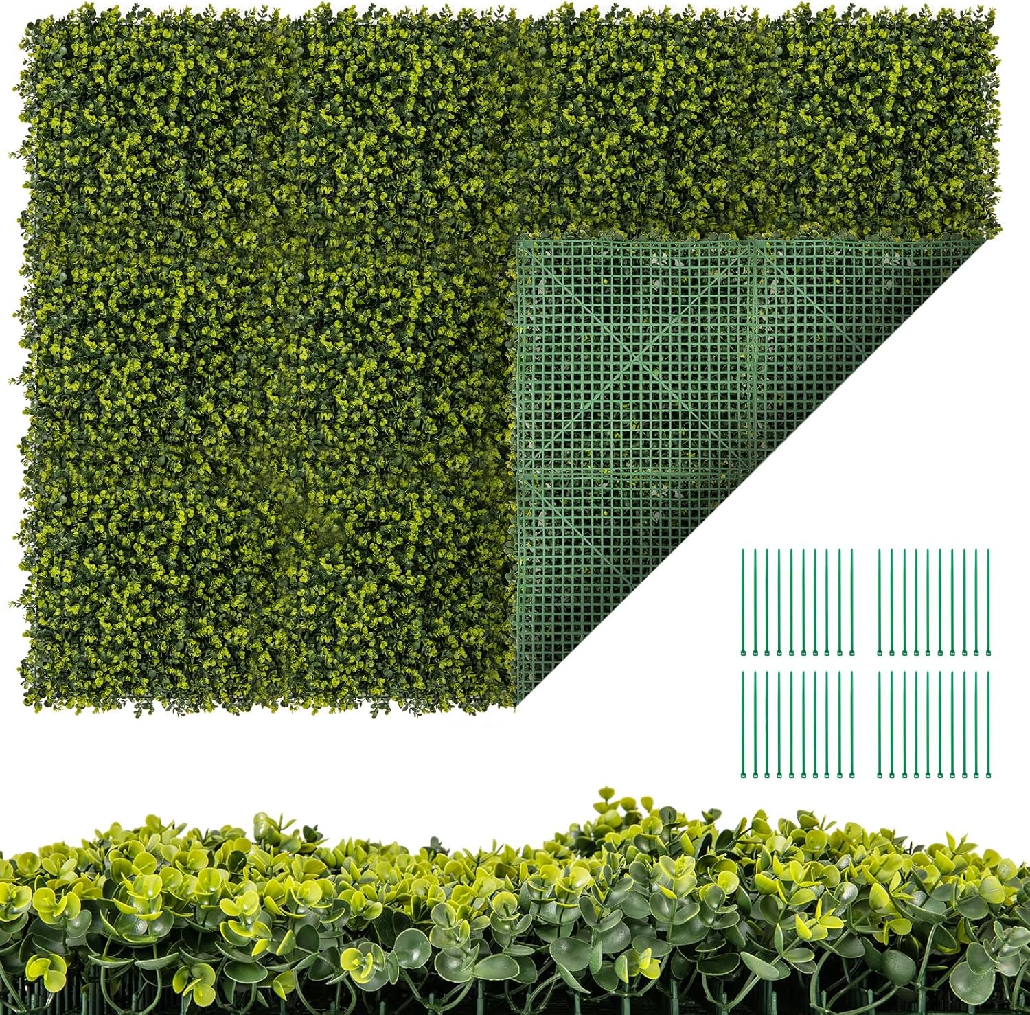 Sztuczna Ściana Roślinna, Sztuczna Trawa, 12 Sztuk Kwadratowych Paneli Żywopłotu, 50 x 50 cm, Sztuczna Roślina do Dekoracji Wnętrz i na Zewnątrz