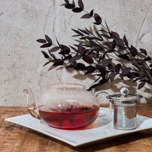 Théière Noire Transparente 600 Ml Avec Piston - Verre, Inox Et Polypropylène (non Micro-ondable)