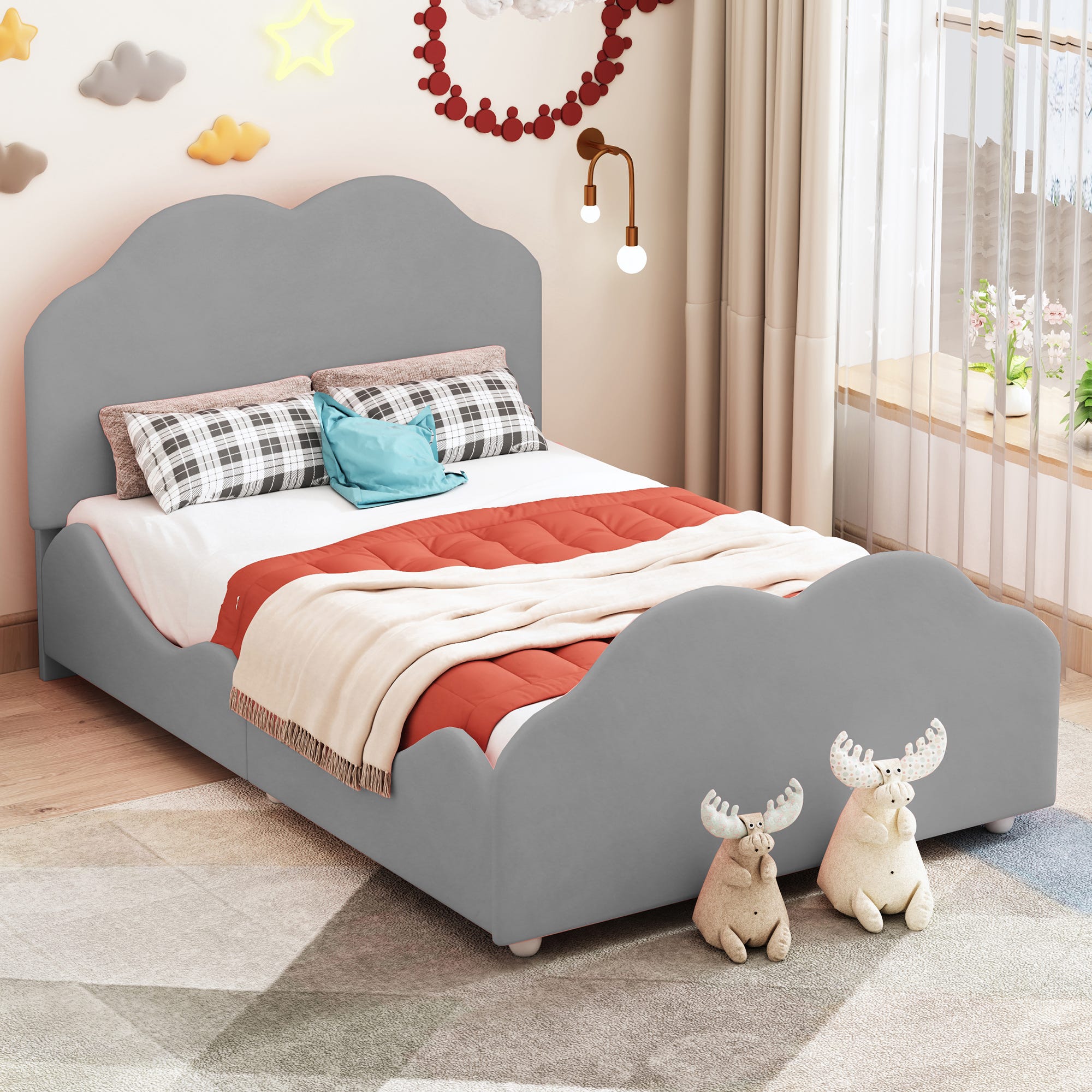 Divano Letto 90 x 200 cm con Vano Idraulico, Imbottito con USB e Luce da Lettura, Singolo senza Materasso (Grigio, 90 x 200 cm Divano Letto 90 x 200 cm con Vano Idraulico, Imbottito con USB e Luce da Lettura, Singolo senza Materasso (Grigio, 90 x 200 cm