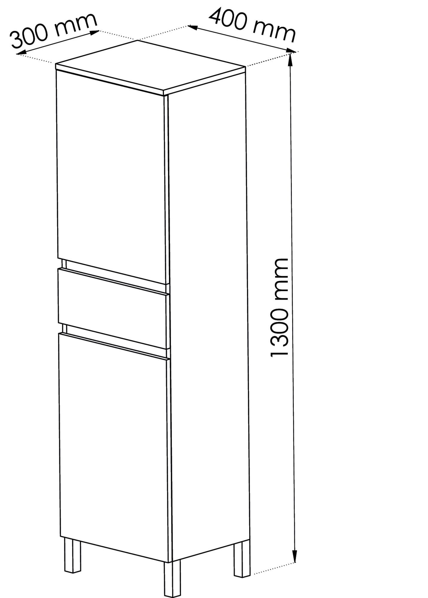 Colonne De Rangement à Poser Tolede - 35cm - Gris - Pvc Brillant