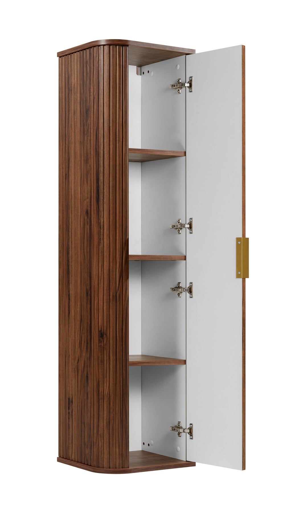 Meuble colonne suspendu de salle de bain GLAMOUR coloris noyer foncé 35 x 139 cm - 6