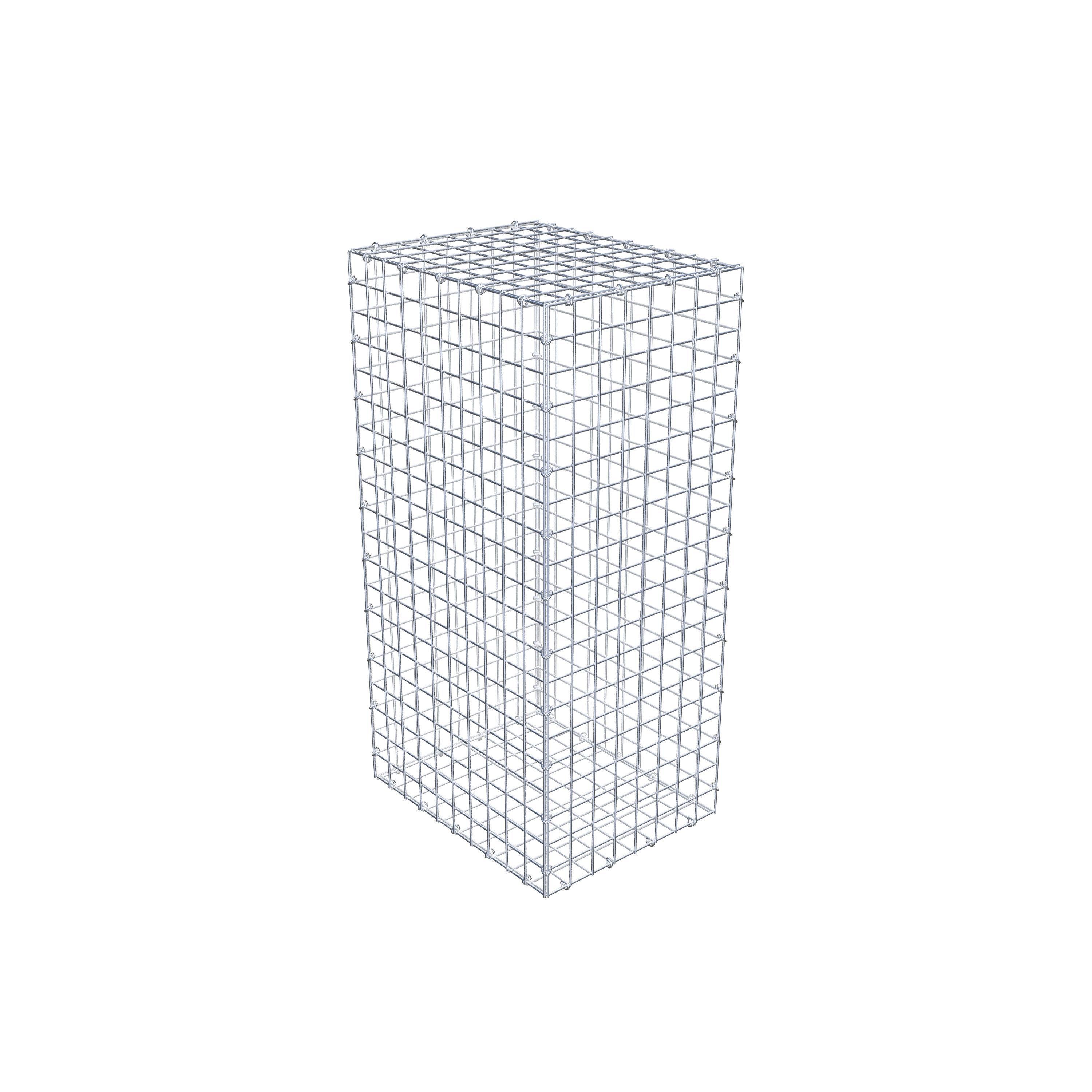 Gavión de acero galvanizado 100x50x40cm (LxAxP), malla 5 x 5cm, Anillo en C, jaula metálica para muro o jardín - 3