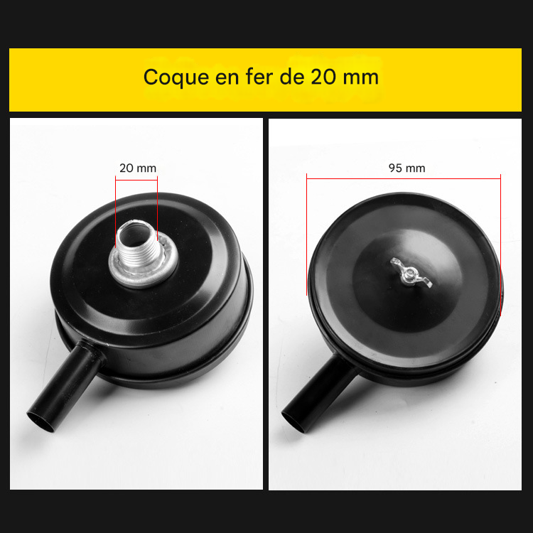 Lot de 2 silencieux de filtre d'admission de compresseur d'air avec filetage de 20 mm compatible avec les systèmes pneumatiques - 2