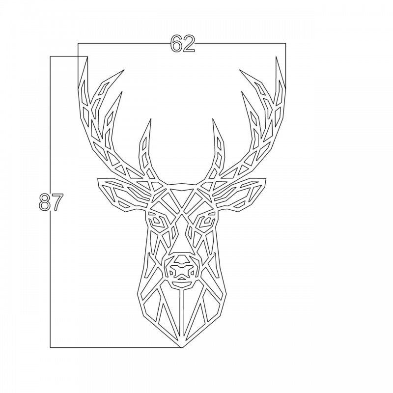 Décoration murale cerf noir cm 62 x 87 h - 3