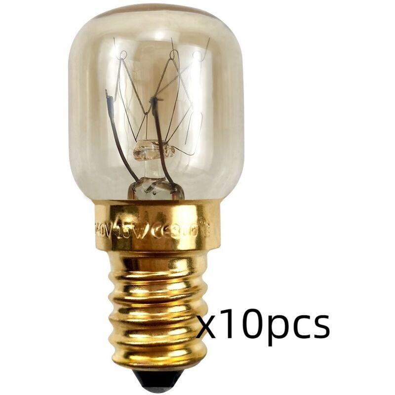 Lot de 10 becuri pentru cuptor E14 25W, bec incandescent alb cald, unghi de distribuție 360°