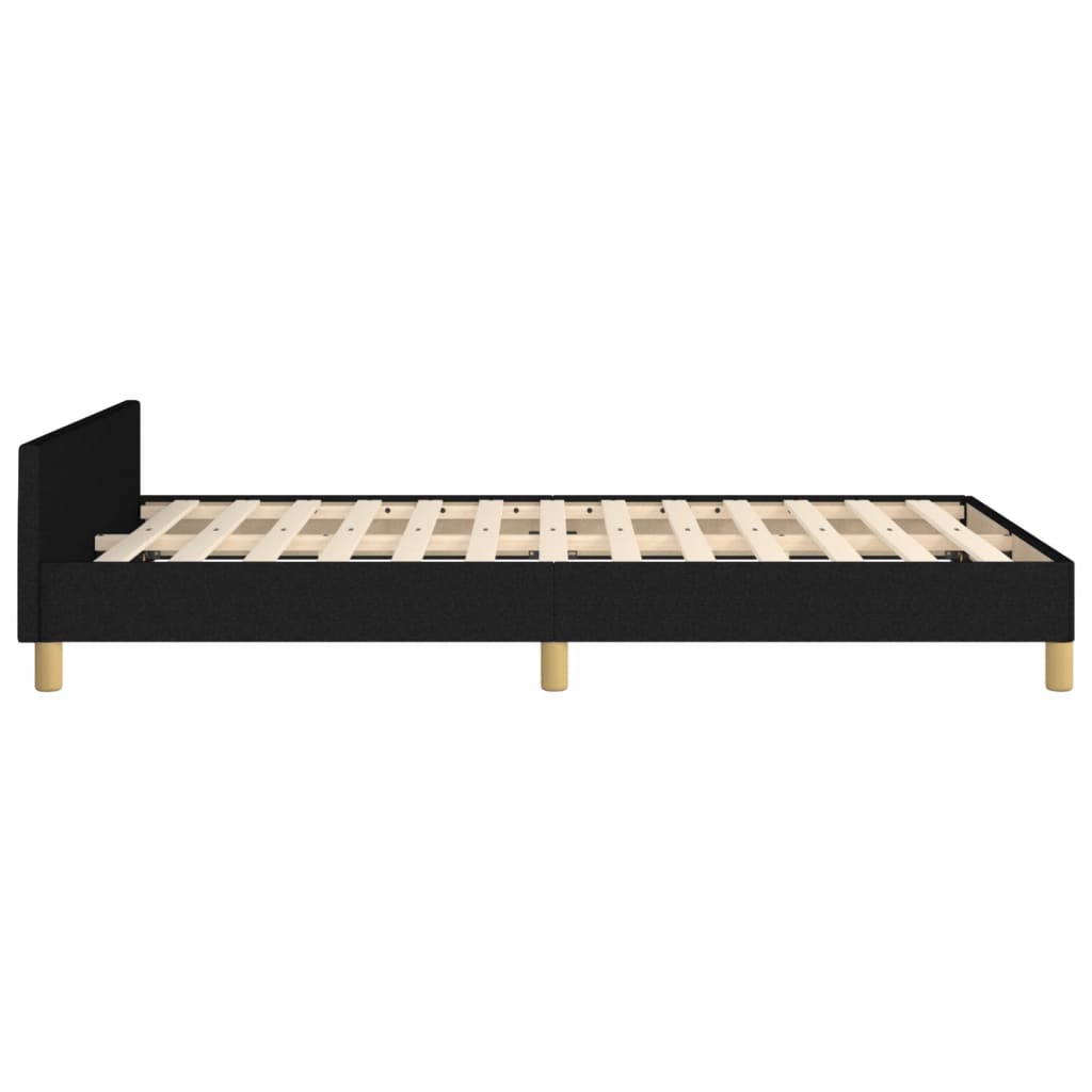 Cadre de lit sans matelas noir 120 x 190 cm en tissu - 7