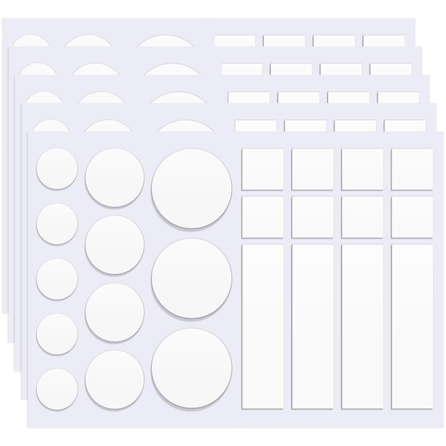 120 pastilles adhésives double face transparentes - Petits pastilles adhésives amovibles - Autocollants double face